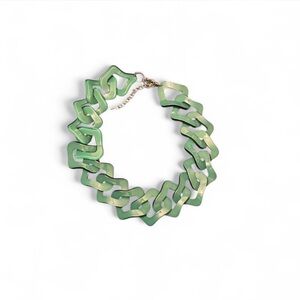 Green acrylic Chain Link Necklace